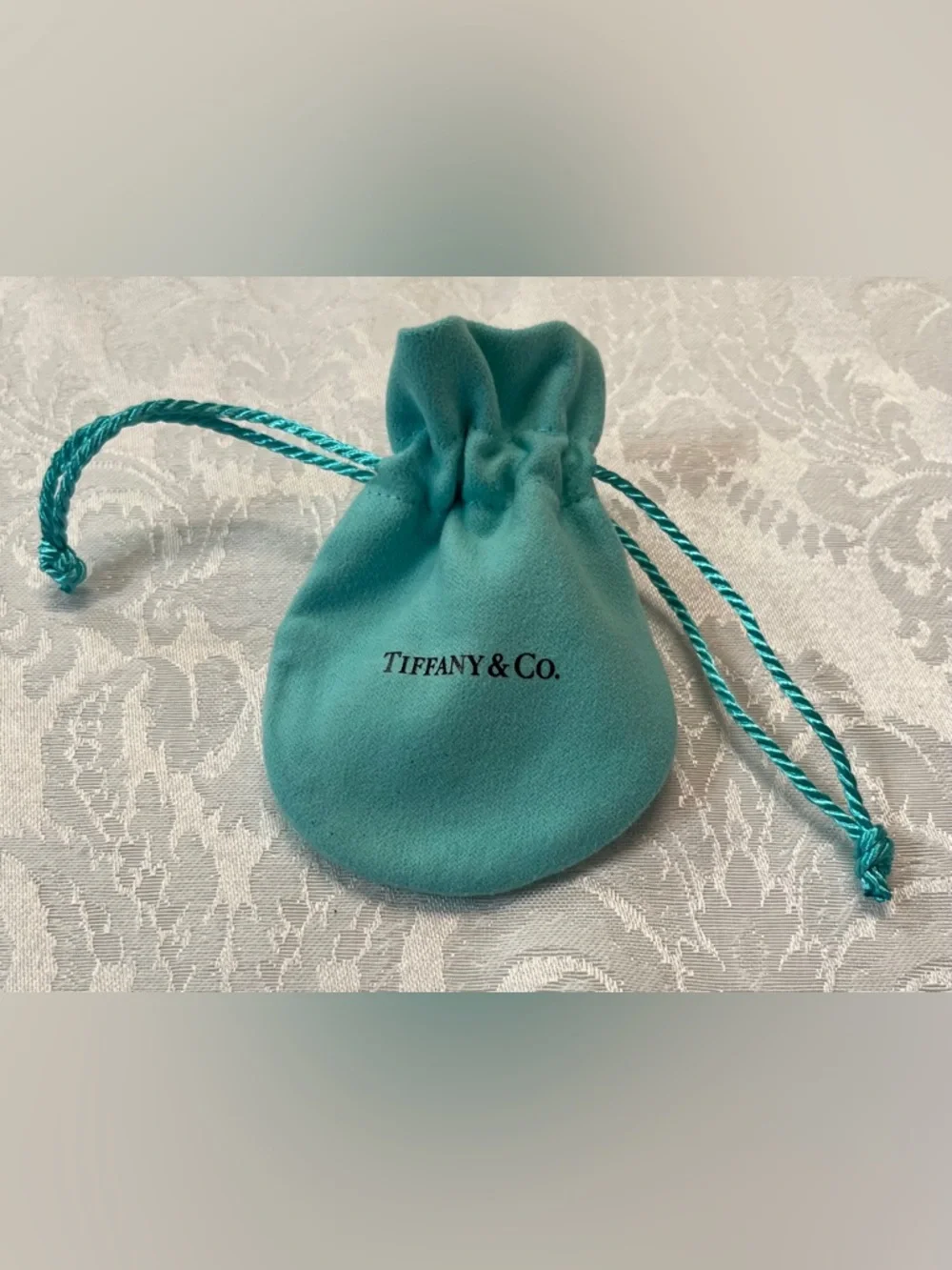 Tiffany & Co. Teal Drawstring Jewelry Pouch - Picture 3 of 3